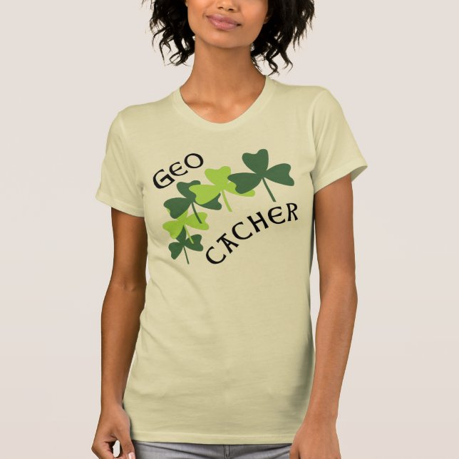 Geocacher Shamrocks T-Shirt (Front)