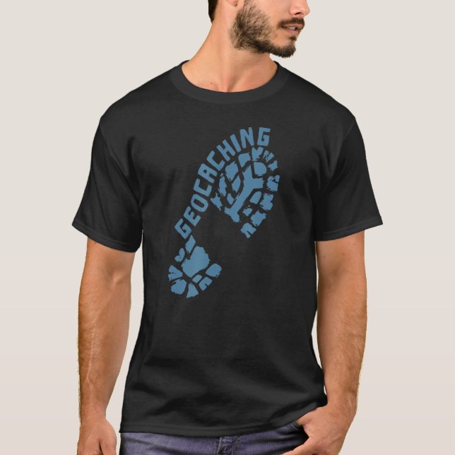 Geocaching Footprint Shoe T-Shirt (Front)