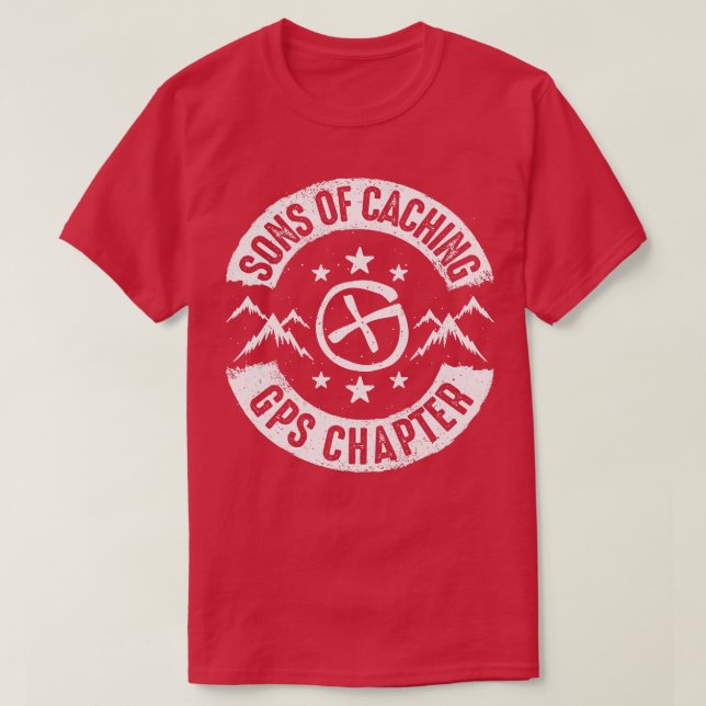 Geocaching Geocacher Sons Of Caching Gift Present  T-Shirt (Design Front)
