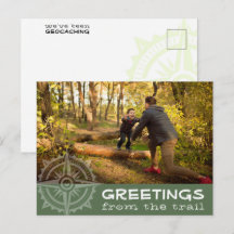 Geocaching Greetings From The Trail Custom Photo