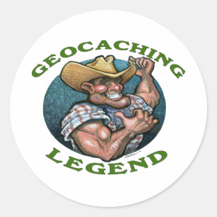 Geocaching Legend Classic Round Sticker