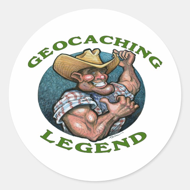 Geocaching Legend Classic Round Sticker (Front)