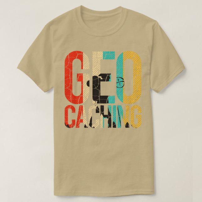 Geocaching Retro Style Geocacher Vintage Silhouett T-Shirt (Design Front)