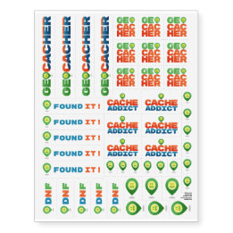 Geocaching Temporary Tattoos