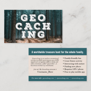 Geocaching Trail Card With Info For Muggles