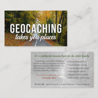 Geocaching Trail Card With Info For Muggles