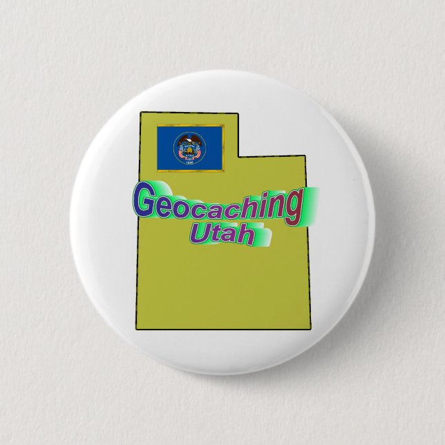 Geocaching Utah Button (Front)