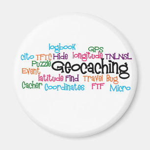 Geocaching Word Collage Magnet