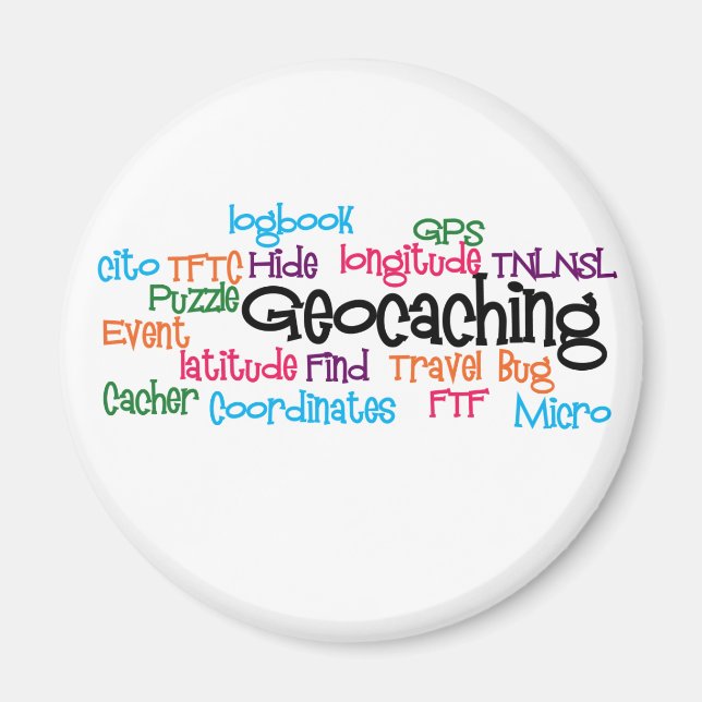 Geocaching Word Collage Magnet (Front)