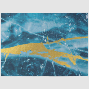 Geode Agate Gemstone Blue and Gold Tissue Paper