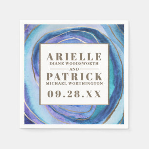 Geode Agate Gemstone Wedding Napkins