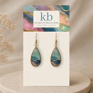 Geode Agate Monogram Jewellery Display Cards