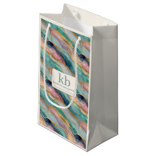Geode Agate Pattern Branded Logo Jewellery Small Gift Bag