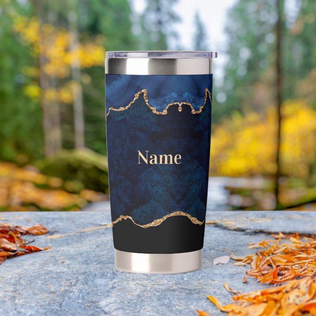 Geode Blue Gilded  Insulated Tumbler (Outdoor)