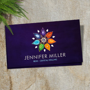 Geode Chakras Mandala - Lotus Petals Business Card