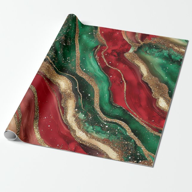 Geode Christmas Wrapping Paper (Unrolled)