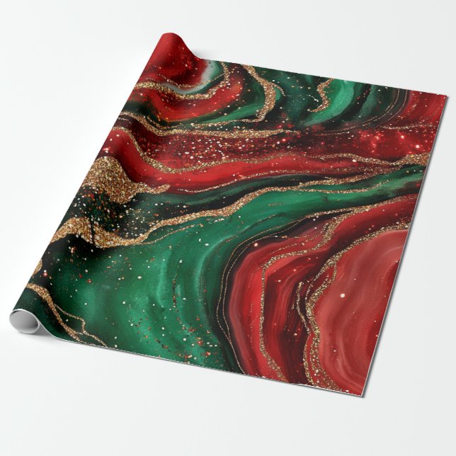 Geode Christmas Wrapping Paper (Unrolled)
