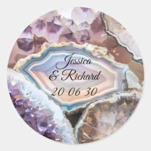 Geode Crystal Wedding Personalized Sticker