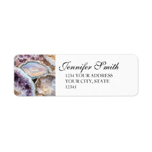 Geode Crystal Wedding Return address Labels 