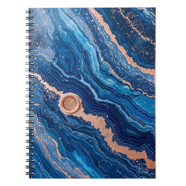 Geode Design With Rose Gold Accents Notebook (Front)