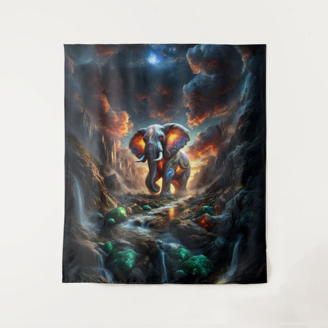 Geode Elephant 01 Tapestry (Front)