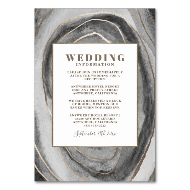 Geode Gemstone Agate Wedding Insert Cards (Front)
