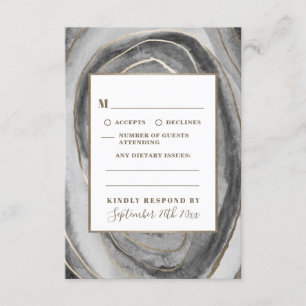Geode Gemstone Agate Wedding RSVP Cards
