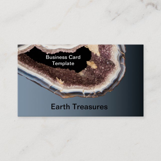 Geode Minerals Agates Crystals Business Card (Front)