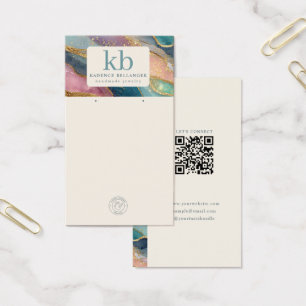 Geode Pattern Monogram Jewelry Display Cards