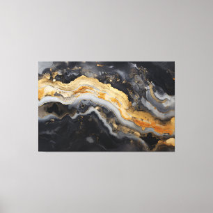 Geode Print in Black Gold Grey Goede Wall Art