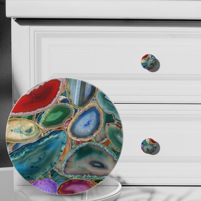 Geodes crystal pattern - Multicolor Ceramic Knob (Creator Uploaded)