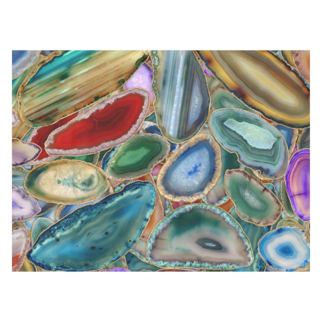 Geodes crystal pattern - Multicolor Tablecloth (Front (Horizontal))