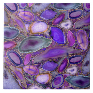 Geodes crystal pattern - Purple and Violet Tile