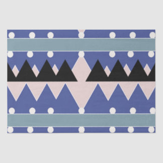 Geoemetric Blue Pink Black Teal Pattern Tissue Paper