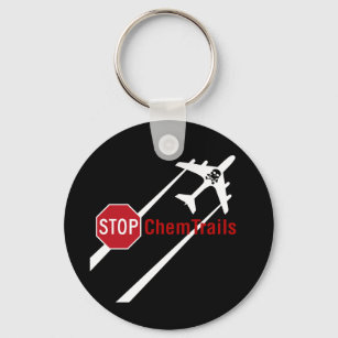 Geoengineering Plane Chemtrails Climate Control Key Ring