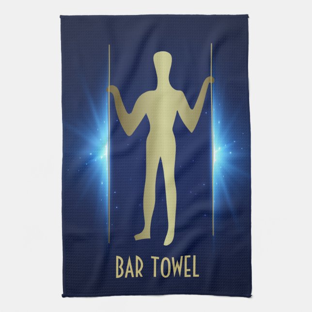 Geoglyph Bar Towel Gold Long Man Ancient Aliens (Vertical)
