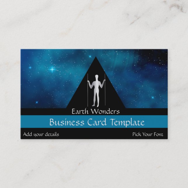 Geoglyph Logo Silver Long Man  Business Card (Front)