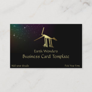 Geoglyph Nazca Line Peru Gold Business Card