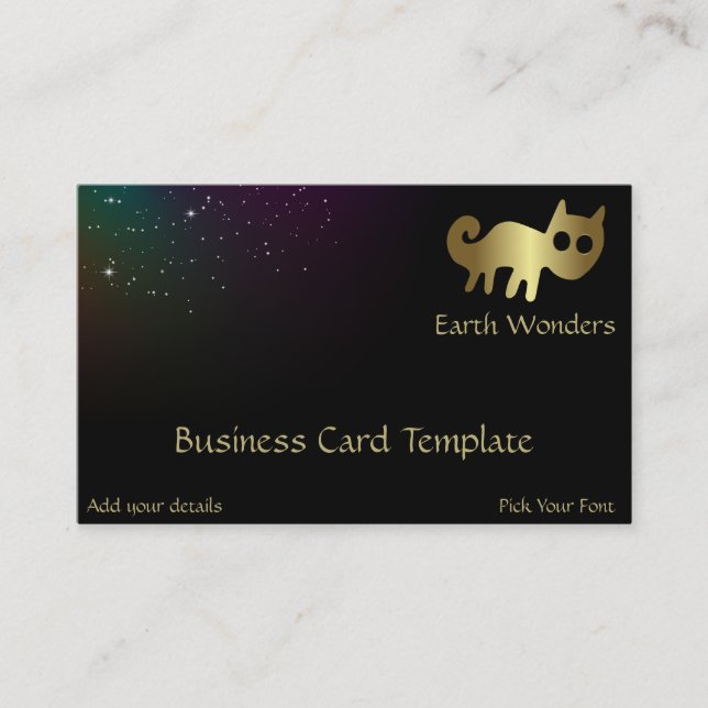 Geoglyph Nazca Line Peru Gold Fox Logo Business Card (Front)