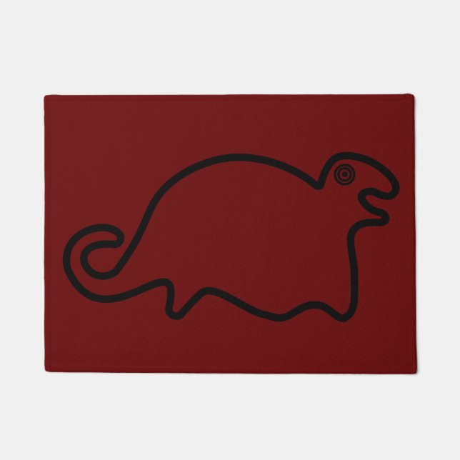 Geoglyph Tribal Art - Ancient Animal Seal Doormat (Front)
