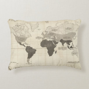 Geographical Distribution of Vegetation Decorative Cushion