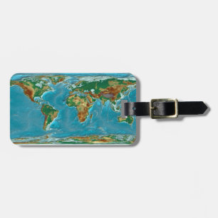 Geographical World Map Luggage Tag