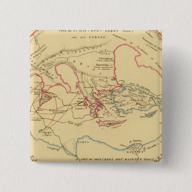 Geographie des Grecs Primitive 15 Cm Square Badge (Front)