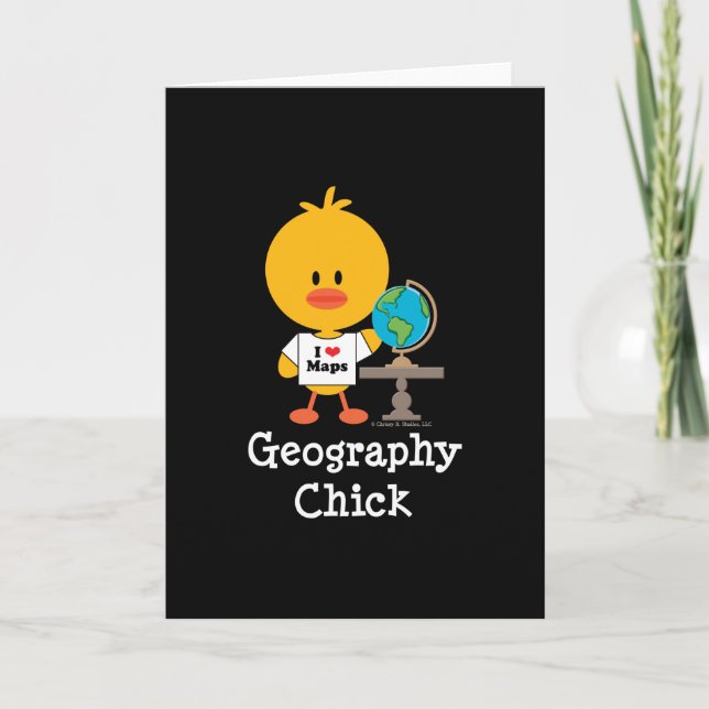 Geography Chick Greeting Card (Front)