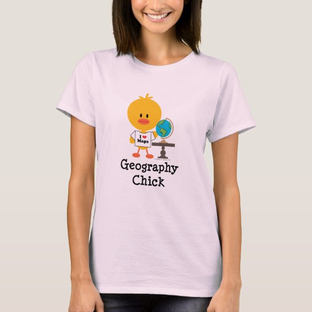 Geography Chick Organic Tee Shirt (Front)