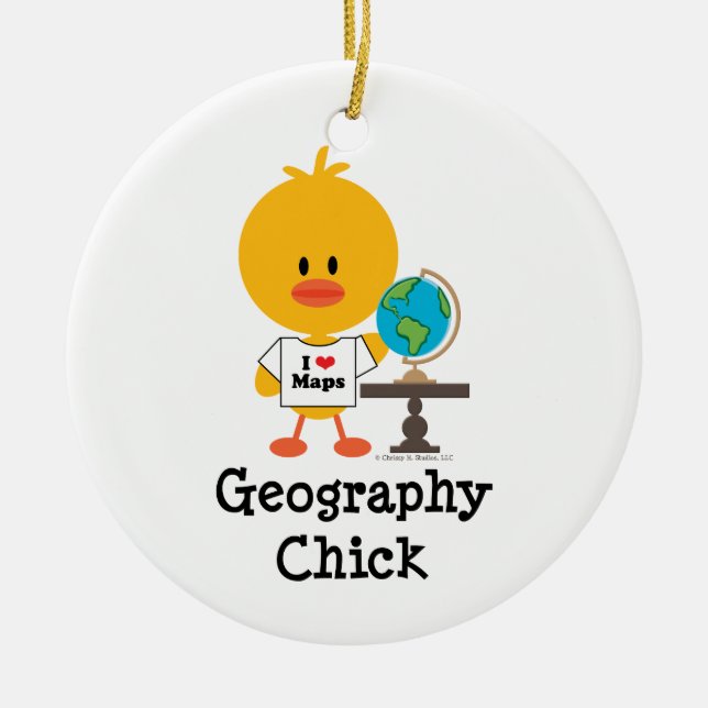 Geography Chick Ornament (Front)