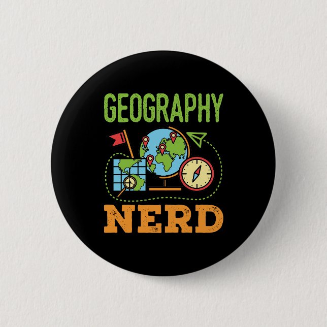 Geography Nerd 6 Cm Round Badge (Front)