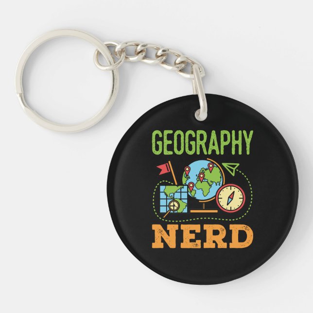 Geography Nerd Key Ring (Front)