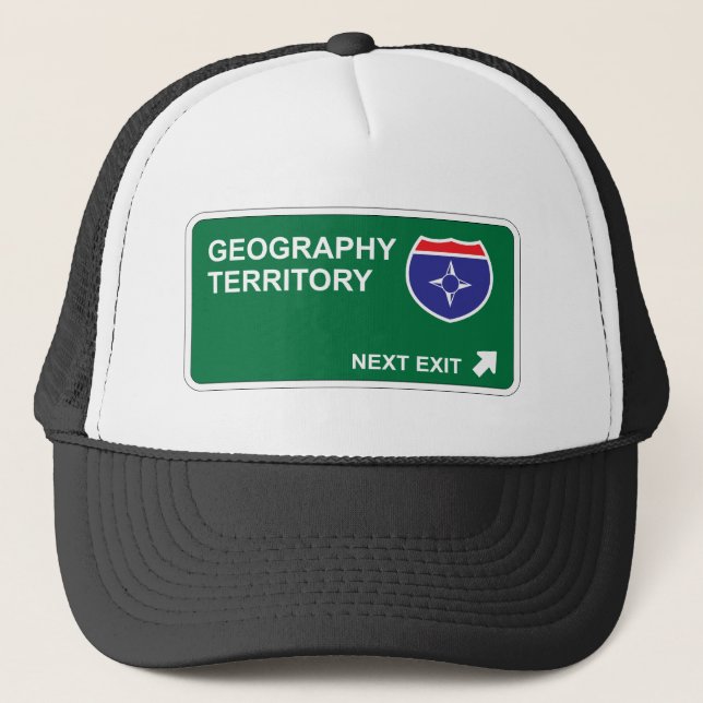 Geography Next Exit Trucker Hat (Front)