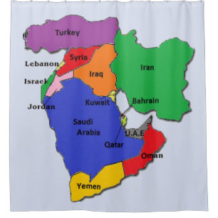 GEOGRAPHY REFRESHER while on the Throne (MID-EAST) Shower Curtain